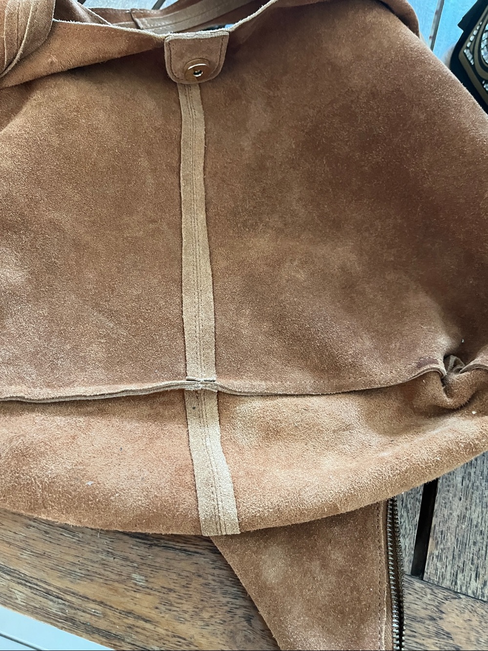 Haute Hippie Suede Messenger Bag in Chestnut leather beautiful - Picture 7 of 9